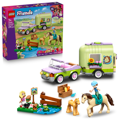 LEGO Friends Trailer met Paard en Veulen Bouwpakket met Speelgoed voor Kinderen en Poppetjes 42695