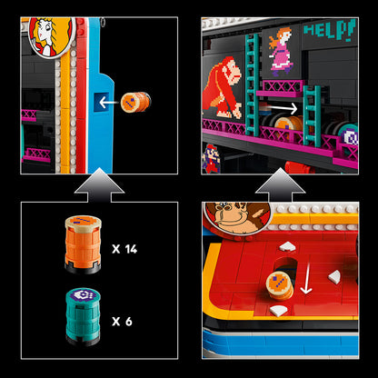 LEGO Donkey Kong-Arcadekast - Bouwpakket voor Volwassenen - Arcadespel voor Verzamelaars - Retro Woondecoratie en Kantoor Decoratie - Videogame Merch - Cadeau voor Gamers, Mannen en Vrouwen - 72051