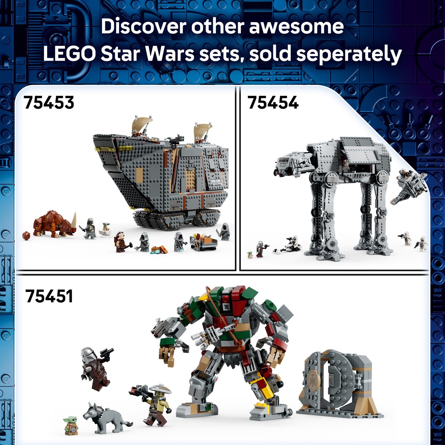 LEGO Star Wars 75453 Offworld Sandcrawler en Mudhorn - Voertuig Bouwpakket voor Kinderen en Tieners met 7 Personages Incl. Grogu - Cadeau voor Jongens, Meisjes en de Mandalorian Fans vanaf 14 Jaar