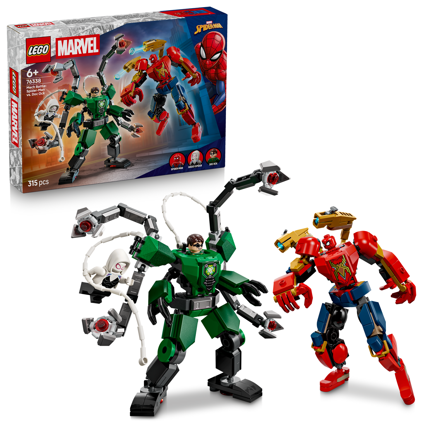 LEGO Marvel Mechaduel: Spider-Man vs. Doc Ock Superhelden Bouwpakket voor Kinderen 76338