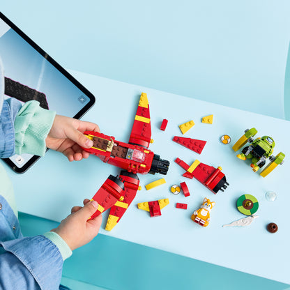 LEGO Sonic the Hedgehog Tails en zijn Tornado-1 - Speelgoed Vliegtuig Bouwpakket voor Kinderen met Tails en Badnic Figuur - Cadeau voor Gamers vanaf 8 Jaar - 77119