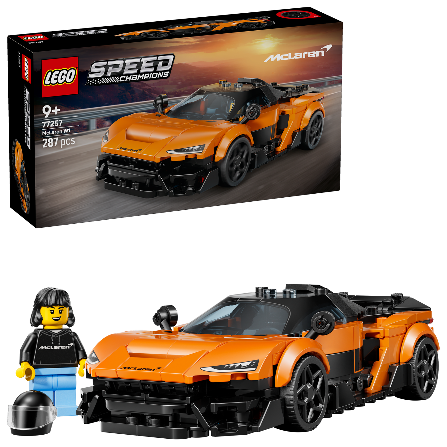LEGO® Speed Champions McLaren W1 – De Echte Supercar met 1 Minifiguur - Raceauto - 77257