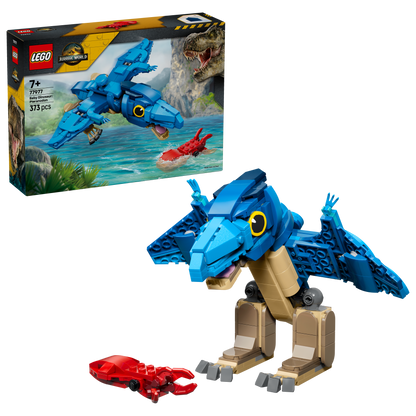 LEGO Jurassic World Babydinosaurus Pteranodon - Dinosaurus Speelgoed voor Kinderen vanaf 7 Jaar - Verstelbare Dino en Inktvis - Schattige Kinderkamer Decoratie - Cadeau voor Jongens en Meisjes 77977
