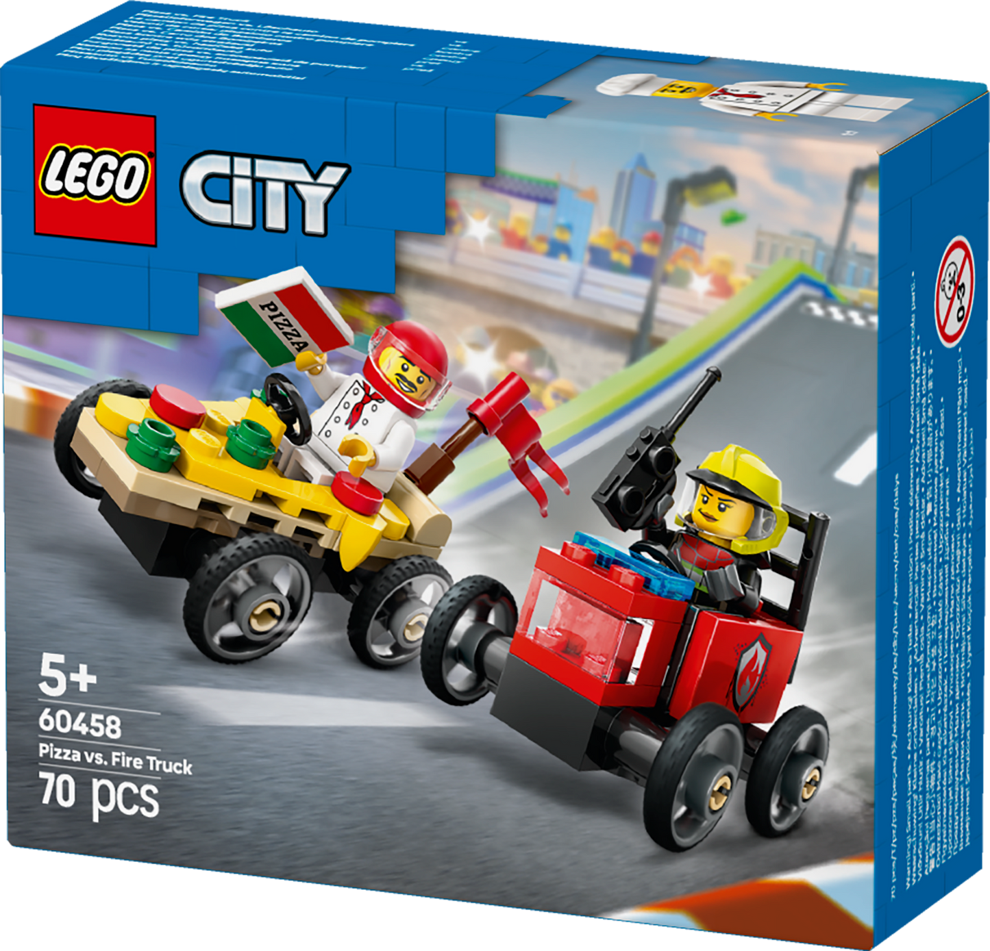 LEGO Race Car Package: Pizza Van vs Fire Truck 60458 City