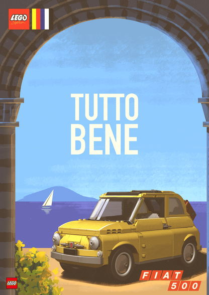 LEGO Fiat 500 geel 10271 Creator Expert