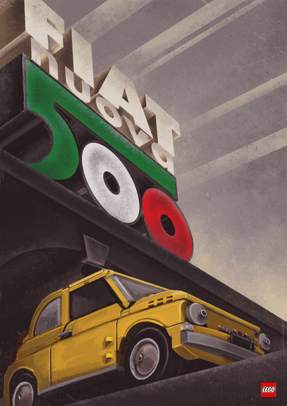 LEGO Fiat 500 geel 10271 Creator Expert