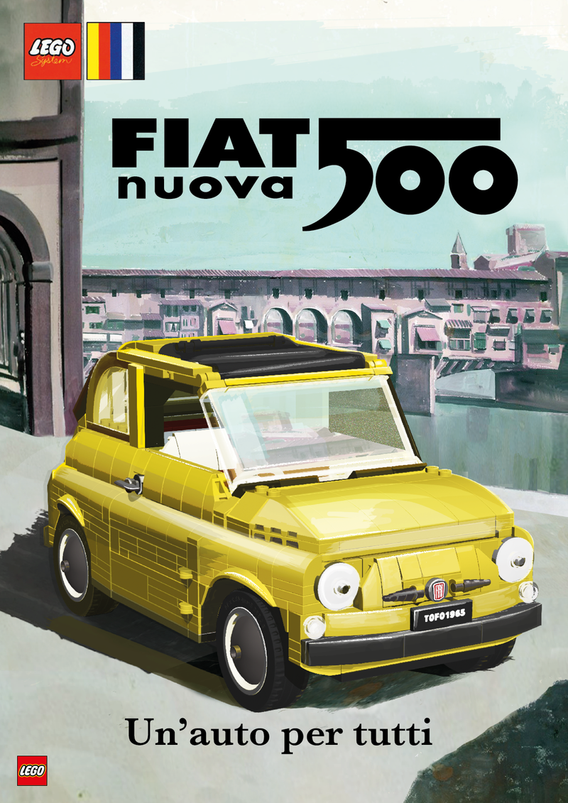 LEGO Fiat 500 geel 10271 Creator Expert