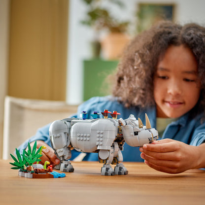 LEGO Wilde dieren: machtige neushoorn met vogels 31171 Creator
