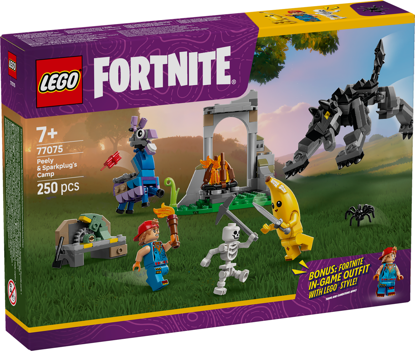 LEGO Peely en Sparkplugs kamp 77075 Fortnite