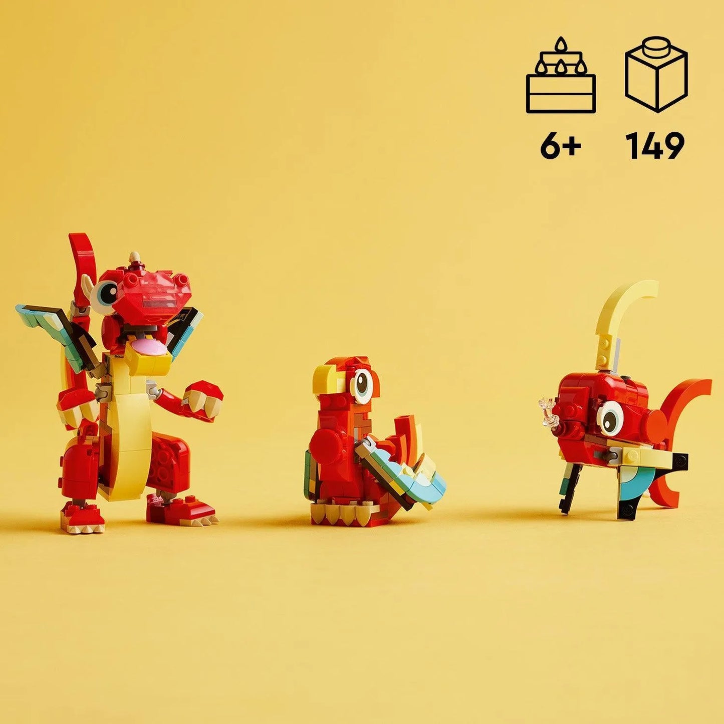 LEGO Rode Draak 31145 Creator 3 in 1 LEGO CREATOR 3 IN 1 @ 2TTOYS | Official LEGO shop😊🥰 LEGO €. 8.49